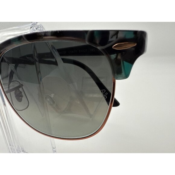 Ray Ban RB3016 Clubmaster Fleck Sunglasses Grey Green Gradient Gold trim - Picture 13 of 13